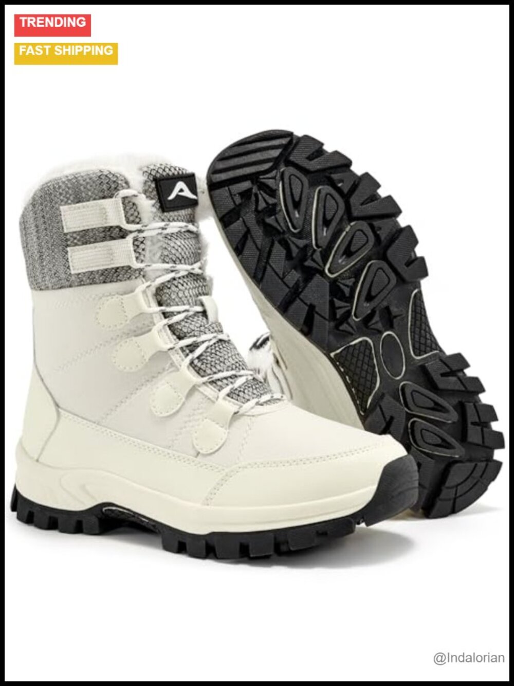 Winter Snow Boots Faux Fur Lined Waterproof Non Slip Mid Calf Women